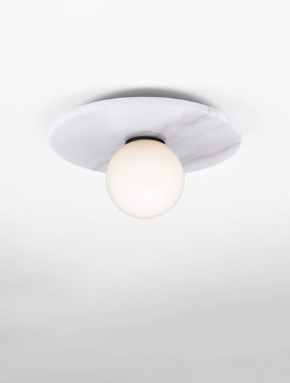 Nova Luce Deckenleuchte Idor G9 Opal Weiß Glas Marmor Ø30cm 9501251