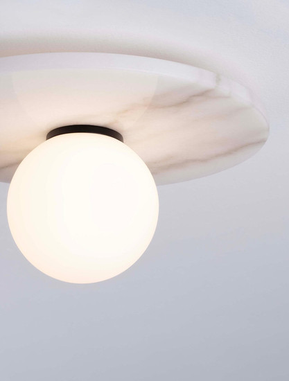 Nova Luce Deckenleuchte Idor G9 Opal Weiß Glas Marmor Ø30cm 9501251