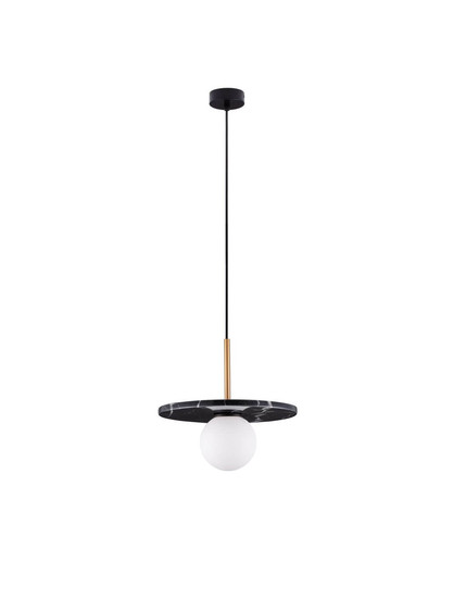 Nova Luce Pendelleuchte Idor G9 Opal Schwarz Glas Marmor Ø30cm 9501252