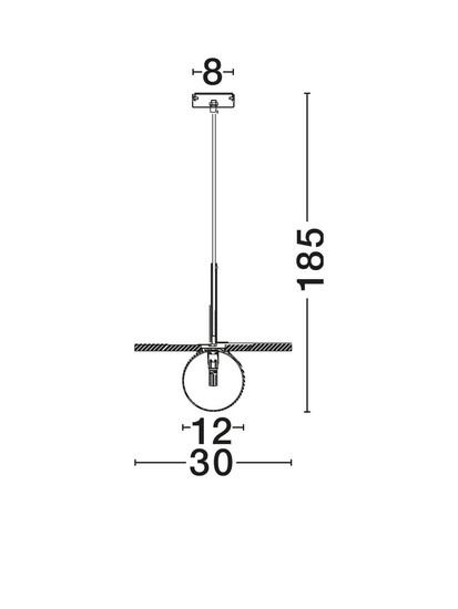 Nova Luce Pendelleuchte Idor G9 Opal Schwarz Glas Marmor Ø30cm 9501252