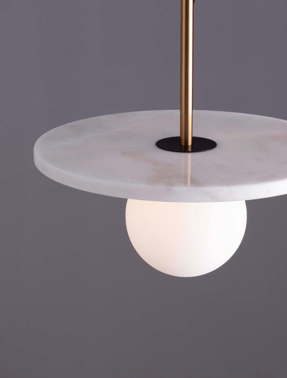 Nova Luce Pendelleuchte Idor G9 Opal Weiß Glas Marmor Ø30cm 9501253