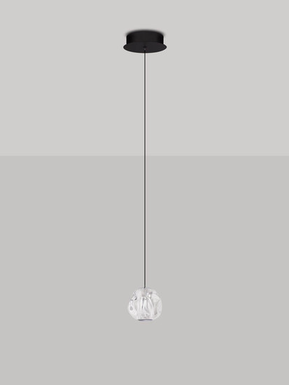 Nova Luce LED Pendelleuchte Ifos 6W warmweiss 3000K Schwarz Chrom Metall Ø10cm 9511011