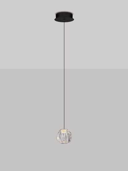 Nova Luce LED Pendelleuchte Ifos 6W warmweiss 3000K Schwarz Chrom Metall Ø10cm 9511011