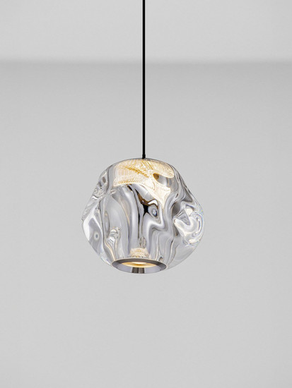 Nova Luce LED Pendelleuchte Ifos 6W warmweiss 3000K Schwarz Chrom Metall Ø10cm 9511011