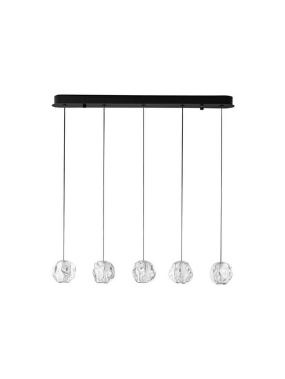Nova Luce LED Pendelleuchte Ifos dimmbar 25W warmweiss 3000K Schwarz Chrom Metall 84x10cm 9511013