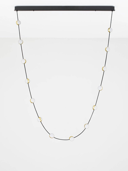 Nova Luce LED Pendelleuchte Alcinoe dimmbar 46W warmweiss 3000K Schwarz Gold Aluminium 127x10cm 9511016