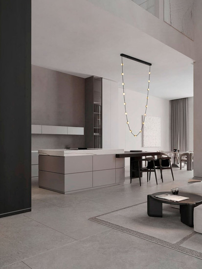 Nova Luce LED Pendelleuchte Alcinoe dimmbar 54W warmweiss 3000K Schwarz Gold Aluminium 127x10cm 9511017