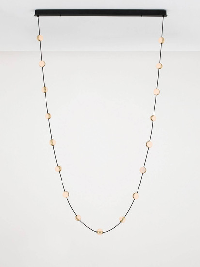 Nova Luce LED Pendelleuchte Alcinoe dimmbar 54W warmweiss 3000K Schwarz Gold Aluminium 127x10cm 9511017