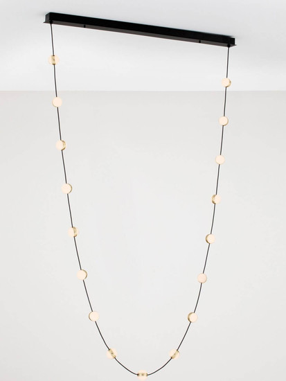 Nova Luce LED Pendelleuchte Alcinoe dimmbar 54W warmweiss 3000K Schwarz Gold Aluminium 127x10cm 9511017