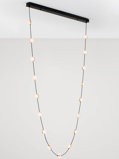 Nova Luce LED Pendelleuchte Alcinoe dimmbar 54W warmweiss 3000K Schwarz Gold Aluminium 127x10cm 9511017