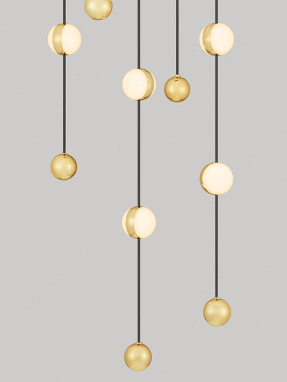 Nova Luce LED Pendelleuchte Alcinoe dimmbar 64W warmweiss 3000K Schwarz Gold Aluminium Ø38cm 9511018