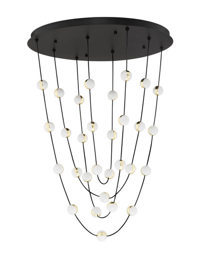 Nova Luce LED Pendelleuchte Alcinoe dimmbar 102W warmweiss 3000K Schwarz Gold Aluminium Ø84cm 9511019
