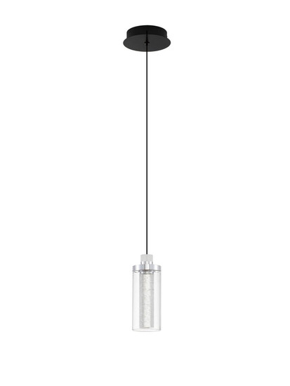 Nova Luce LED Pendelleuchte Lune 9W warmweiss 3000K Schwarz Chrom Stahl Glas Ø14cm 9520010