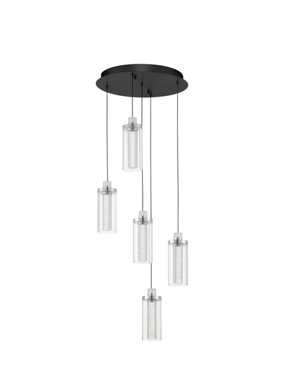 Nova Luce LED Pendelleuchte Lune dimmbar 38W warmweiss 3000K Schwarz Chrom Stahl Glas Ø38cm 9520011