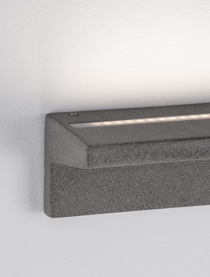 Nova Luce LED Außen-Wandleuchte Lita 6W warmweiss 3000K IP65 salzwasserfest Schwarz Beton 20x12cm 9540239