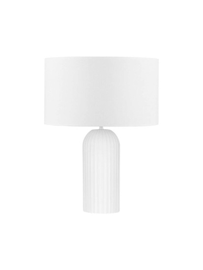 Nova Luce Tischleuchte Ammos E27 Weiß Textil Gips Ø35cm 9540243