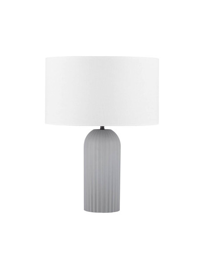 Nova Luce Tischleuchte Ammos E27 Grau Weiß Textil Beton Ø35cm 9540244