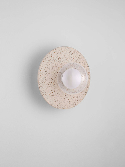 Nova Luce Wandleuchte Vrahos G9 Beige Glas Beton Ø29,5cm 9540245
