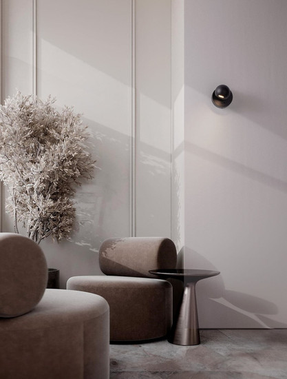 Nova Luce LED Wandleuchte Sfera schwenkbar 6W warmweiss 3000K Schwarz Aluminium Ø9cm 9540255