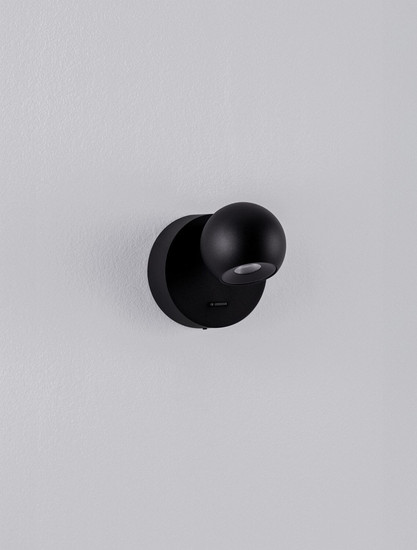 Nova Luce LED Wandleuchte Sfera schwenkbar 6W warmweiss 3000K Schwarz Aluminium Ø9cm 9540255