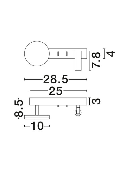 Nova Luce LED Wandleuchte Noima schwenkbar 9W warmweiss 3000K Weiß Stahl Aluminium 28,5x10cm 9540256