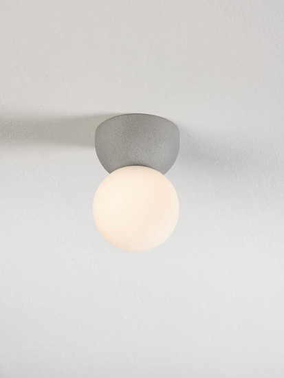 Nova Luce Deckenleuchte Zero G9 Grau Opal Glas Beton Ø8cm 9577015