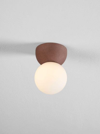 Nova Luce Deckenleuchte Zero G9 Rot Opal Glas Beton Ø8cm 9577016