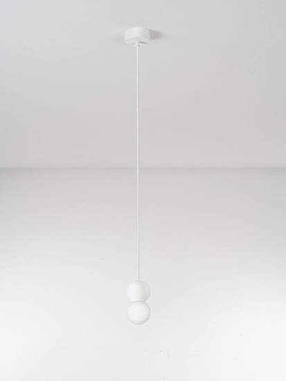 Nova Luce Pendelleuchte Zero 2-flammig 2xG9 Weiß Opal Glas Gips Ø8cm 9577017