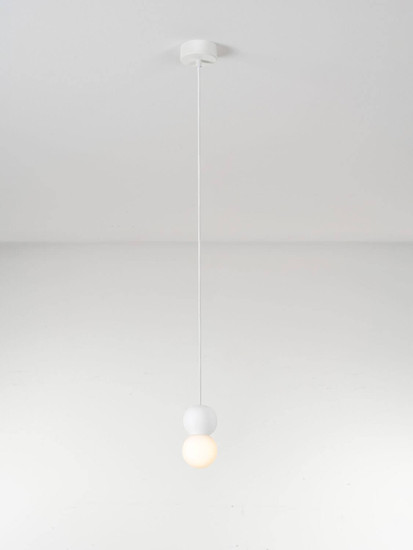 Nova Luce Pendelleuchte Zero 2-flammig 2xG9 Weiß Opal Glas Gips Ø8cm 9577017