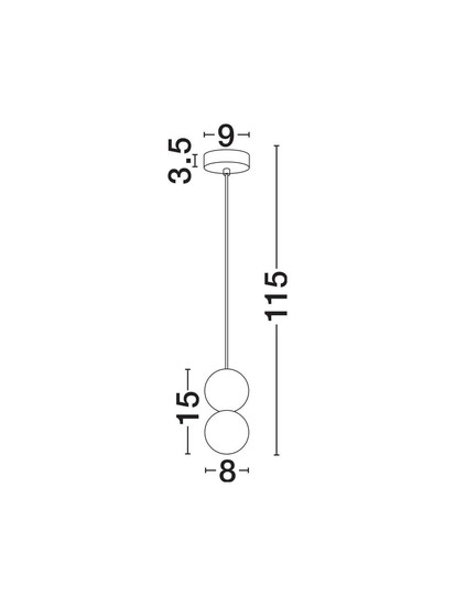 Nova Luce Pendelleuchte Zero 2-flammig 2xG9 Weiß Opal Glas Gips Ø8cm 9577017