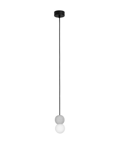 Nova Luce Pendelleuchte Zero 2-flammig 2xG9 Grau Opal Glas Beton Ø8cm 9577018