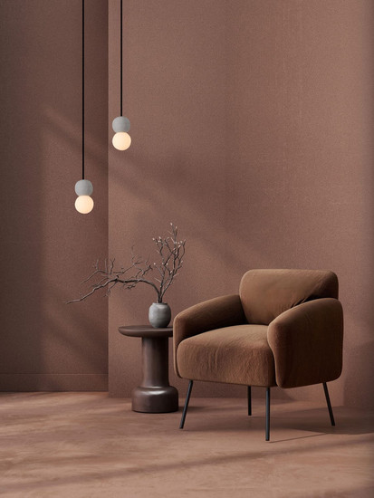 Nova Luce Pendelleuchte Zero 2-flammig 2xG9 Grau Opal Glas Beton Ø8cm 9577018