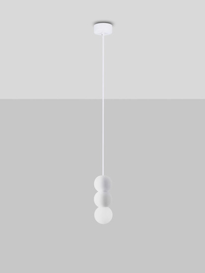 Nova Luce Pendelleuchte Zero 3-flammig 3xG9 Weiß Opal Glas Gips Ø8cm 9577020