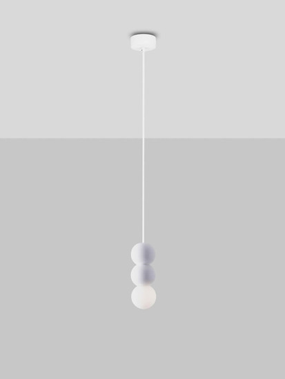 Nova Luce Pendelleuchte Zero 3-flammig 3xG9 Weiß Opal Glas Gips Ø8cm 9577020