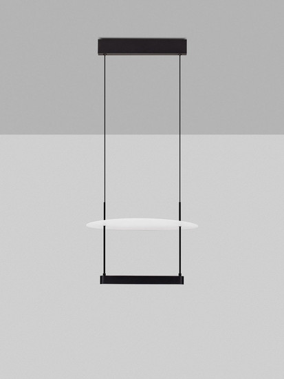 Nova Luce LED Pendelleuchte Diona dimmbar 29W warmweiss 2700K Schwarz Weiß Aluminium 40x40cm 9580571