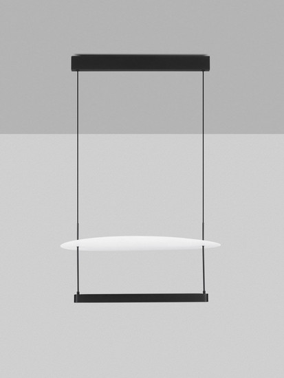 Nova Luce LED Pendelleuchte Diona dimmbar 40W warmweiss 2700K Schwarz Weiß Aluminium 60x60cm 9580572