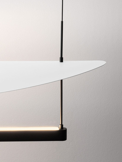 Nova Luce LED Pendelleuchte Diona dimmbar 81W warmweiss 2700K Schwarz Weiß Aluminium 120x30cm 9580577