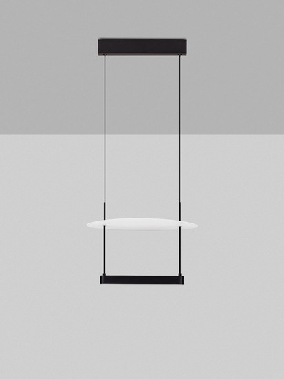 Nova Luce LED Pendelleuchte Diona dimmbar 29W warmweiss 3000K Schwarz Weiß Aluminium 40x40cm 9580671