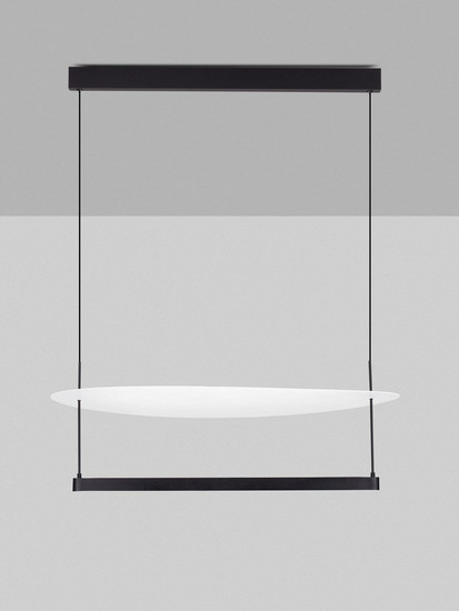 Nova Luce LED Pendelleuchte Diona dimmbar 55W warmweiss 3000K Schwarz Weiß Aluminium 80x80cm 9580673