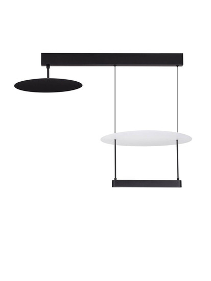 Nova Luce LED Pendelleuchte Diona dimmbar 35W warmweiss 3000K Schwarz Weiß Aluminium 80x40cm 9580678