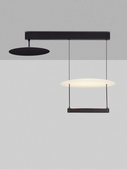 Nova Luce LED Pendelleuchte Diona dimmbar 35W warmweiss 3000K Schwarz Weiß Aluminium 80x40cm 9580678
