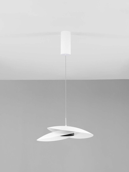 Nova Luce LED Pendelleuchte Olea dimmbar 22W warmweiss 3000K Weiß Aluminium Ø48cm 9580697