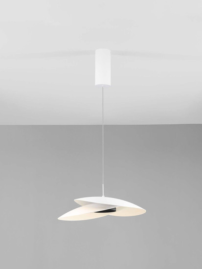 Nova Luce LED Pendelleuchte Olea dimmbar 22W warmweiss 3000K Weiß Aluminium Ø48cm 9580697