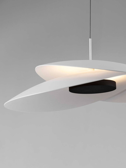 Nova Luce LED Pendelleuchte Olea dimmbar 22W warmweiss 3000K Weiß Aluminium Ø48cm 9580697