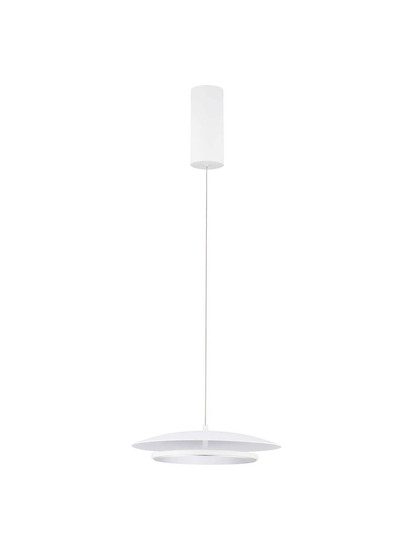 Nova Luce LED Pendelleuchte Olos dimmbar 21W warmweiss 3000K Weiß Chrom Glas Aluminium Ø35cm 9580700