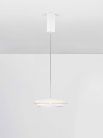 Nova Luce LED Pendelleuchte Olos dimmbar 21W warmweiss 3000K Weiß Chrom Glas Aluminium Ø35cm 9580700