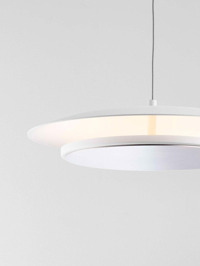 Nova Luce LED Pendelleuchte Olos dimmbar 21W warmweiss 3000K Weiß Chrom Glas Aluminium Ø35cm 9580700