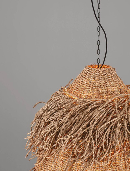 Nova Luce Pendelleuchte Hay 3-flammig 3xE27 Natur Rattan Ø55cm 9586514