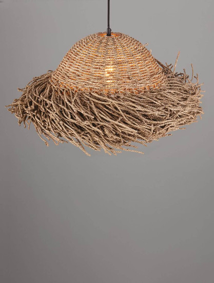 Nova Luce Pendelleuchte Natu 3-flammig 3xE27 Natur Seegras Ø52,5cm 9586515