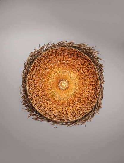 Nova Luce Pendelleuchte Natu 3-flammig 3xE27 Natur Seegras Ø52,5cm 9586515